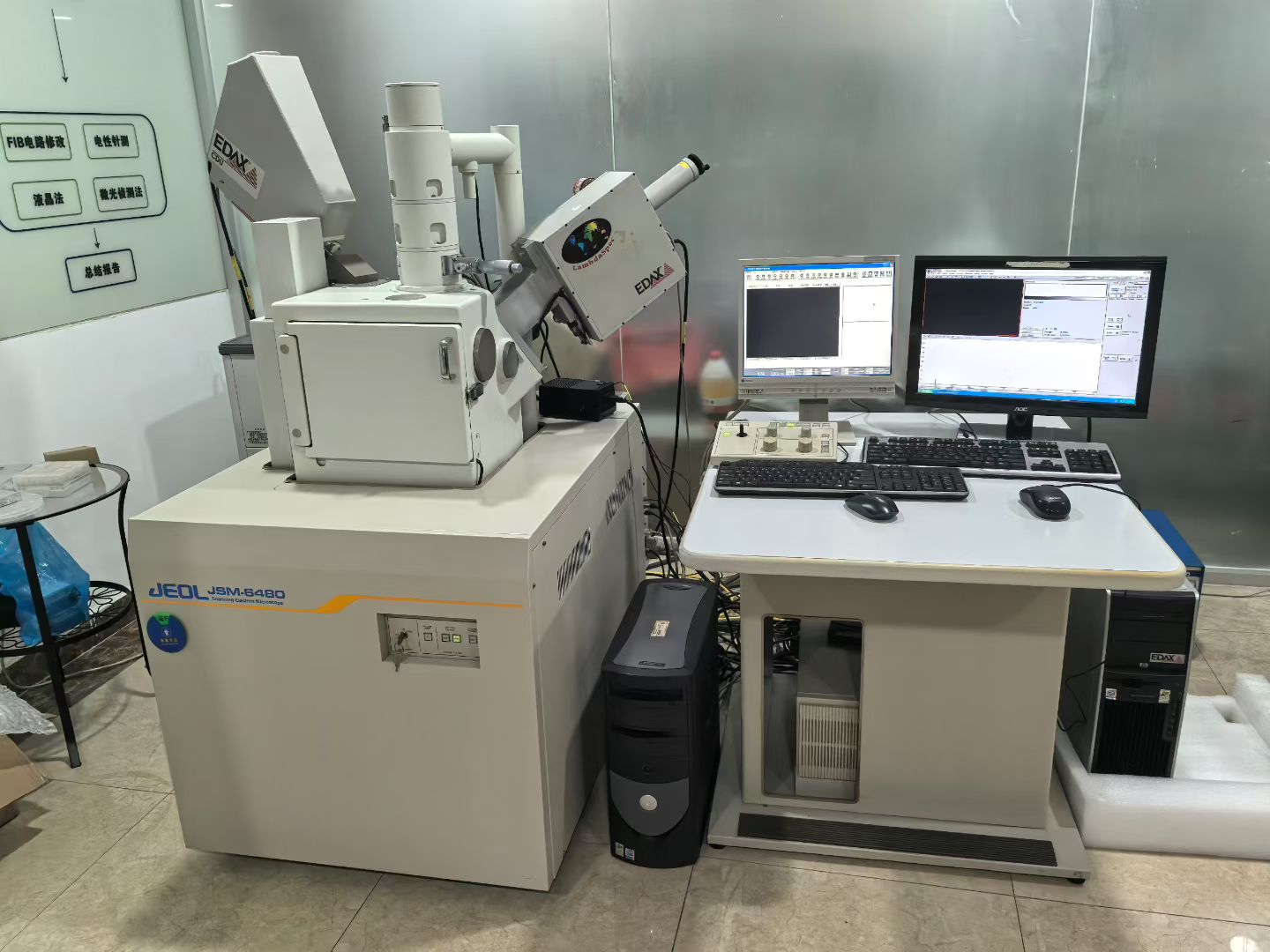 日本SJM-6480扫描电镜 昆山现货 带EDAX能谱仪,配置齐全,支持材料形貌、断口、失效分析等,实验室科研检测、材料分析都能用。清晰度好,功能正常,成色还可以,老设备用着很稳~ 支持自提,也可邮寄。价格可聊~